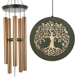 36" Memorial Tree of Life Windchime for Outside, Large Deep Tone Tuned Bamboo Wind Chimes Outdoors, Chimes in Memory of Mom/Loss Loved One, Sympathy/Retirement Wind Chimes Gift Christmas Clearance