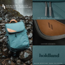 Holdland 28L Camera Backpack Bag for Men or Women Photographers with Waterproof Rainfly, Laptop Sleeve & Removable Hip Belt | For Large or Small DSLR/Mirrorless Cameras | Canopy Green