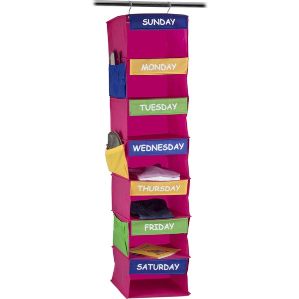 Sagler Daily Activity Organizer Kids 7 Shelf Portable Closet Hanging Closet Organizer Great Closet Solutions