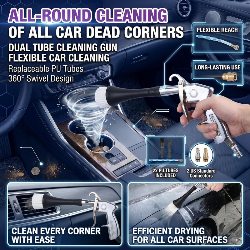 Tornado Car Cleaning Gun, Air Blow Gun for Compressor Pneumatic