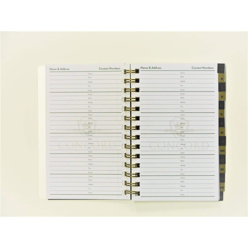 Concord Telephone Address Book Wirebound Polypropylene Clear Cover 16 Part