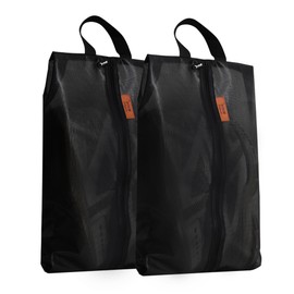 YOUNGTIME Shoe Bags for Travel,Water Resistant Shoe Storage Organizer for Packing,Travel Shoe Bag with Zipper for Women and Men(Black,2 Pack)