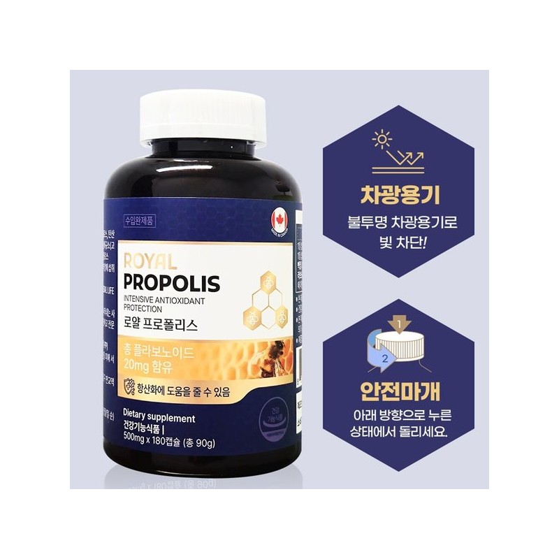프로폴리스항산화/로얄 프로폴리스 캡슐 플라보노이드 20mg 제품 6개월분 Propolis Antioxidant /