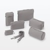MUJI OHH69A4A Freely Combinable Storage Case, Cylindrical, Medium Gray/Diameter 3.7