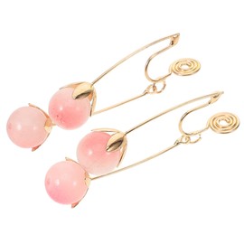 Baluue Pink Gradient Clip Earrings Long Dangle Fashion Accessories for Non Pierced Ears for Birthdays Weddings and Special Occasions