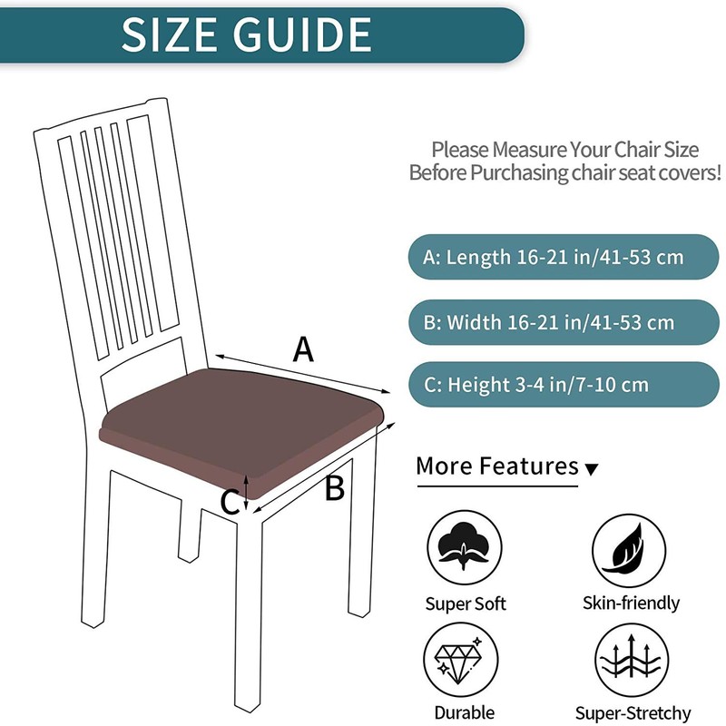 smiry Dining Chair Seat Covers, Jacquard Dining Chair Seat Protectors,