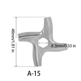 Meat Grinder Blade Replacement Parts Cross-Shaped Food Grinding Cutting Plate A-15 Hexagonal Hole Electric Meat Grinder Accessory