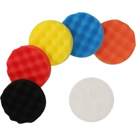 cartrend Polishing Sponge Set with M14 Screw Attachment, Polishing Pad, 5 Washable Sponges, Polishing Hood with Velcro Attachment and Polishing Pad, Multi-Colour, 125 mm Diameter