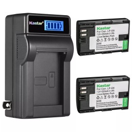 Kastar Battery (2-Pack) and Charger for Canon LP-E6 LP-E6N EOS 90D 80D 70D 7D 6D