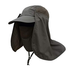 Lurowo Sun Hat,360°UV Protection with Removable Neck Summer Sun Hats for Travel Camping Hiking Fishing Hunting,Unisex Dark Gray