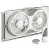 shinic 9" Twin Window Fan with Remote Control,Reversible Airflow,Removable Cover,3