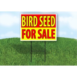 BIRD SEED FOR SALE RED YELLOW - Double Sided Yard Sign ROAD SIGN with Stand