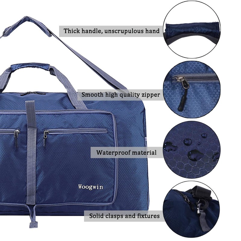 Woogwin Travel Duffle Bag Large Foldable Waterproof Overnight Bag for