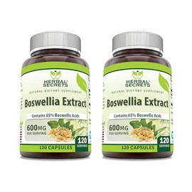 Herbal Secrets Boswellia Serrata Extract (65% Boswellic Acids) 600 mg Capsules Supplement | Non-GMO | Gluten Free (120 | 2 Pack)