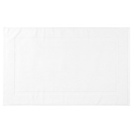 uxcell Towel Cotton Banded Bath Mat, Reversible Step Out Soft Plush Bath Rug Absorbent Rug for Hotel Spa Bathtub Mat 16" x 24" White