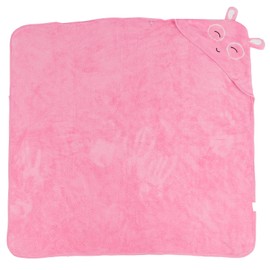 Kids Bath Towels Hooded Cartoon Bathrobe Thicken Coral Fleece Soft Highly Absorbent 90x90cmPink Bunny