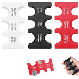 3 Pack Coin Dispenser Hard Case, Portable Coin Storage, Rectangle JPY Coin Organiser and Dispenser, Plastic Coin Sorter Wallet with 6 Slots Collectors Coin Trays and Coin Boxes