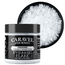 Pyramid Flake Sea Salt, Gourmet Flaky Finishing Salt, 2 oz Jar - Caravel Gourmet