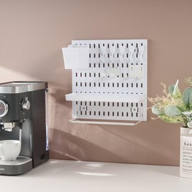 TIANNLINPY Kitchen Paper Towel Holder Rustproof Heavy Duty Space Saving Convenient Storage No Drill Installation Suitable for Kitchen Pegboard Hooks Accessories Pegboard Tool Organizer White