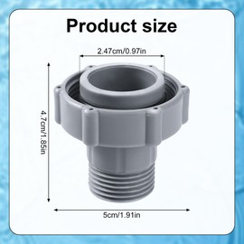 PEUTIER Pool Replacement Part for Coleman, ID1.5-inch Connector to The Bottom of The Pool, Swimming Pool Drain Adapter Fitting Connects Internal Thread 3/4-inch Connect to The Garden Pipe
