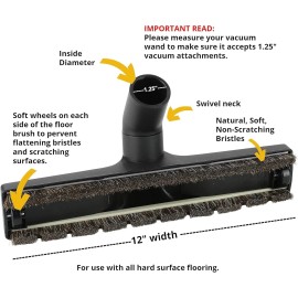 ALL PARTS ETC. Hard Wood Tile Floor Brush Tool Attachment for all Kirby Vacuum Cleaner 12" Wide