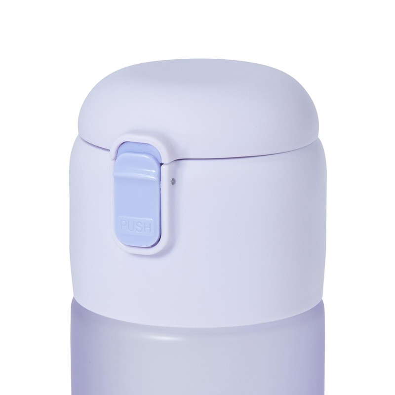 Francfranc One Touch Clear Bottle Purple Water Bottle My Bottle