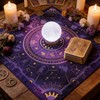 Vwejofff Purple Tarot Altar Cloth Short Plush Laser Cut Edge