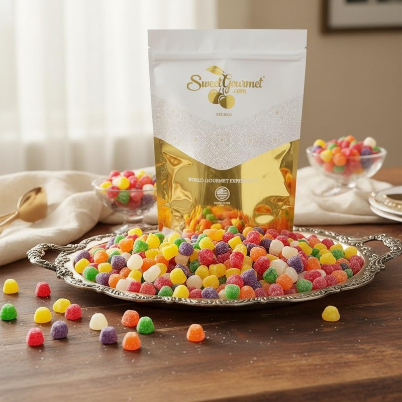 SweetGourmet Spice Drops Candy, Old-Fashioned Gumdrops, 6 Flavors Jelly Candy,