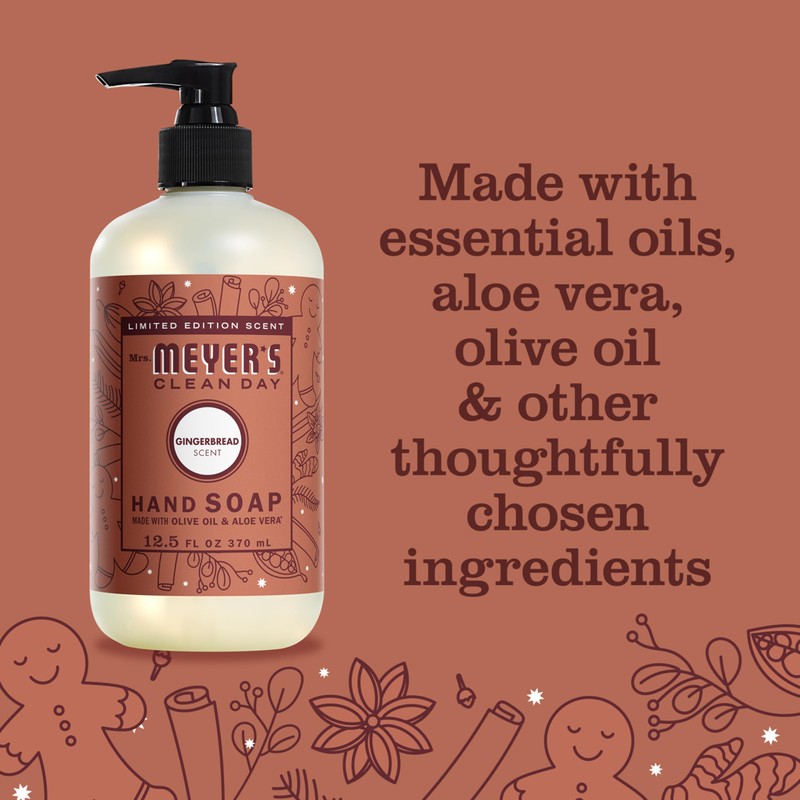 MRS. MEYER'S CLEAN DAY Liquid Hand Soap, Limited Edition Gingerbread