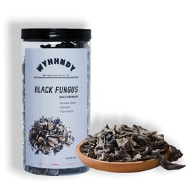 Premium Dried Black Fungus (7 oz) - Naturally sourced, expands several times after soaking. Individually canned for easy storage.