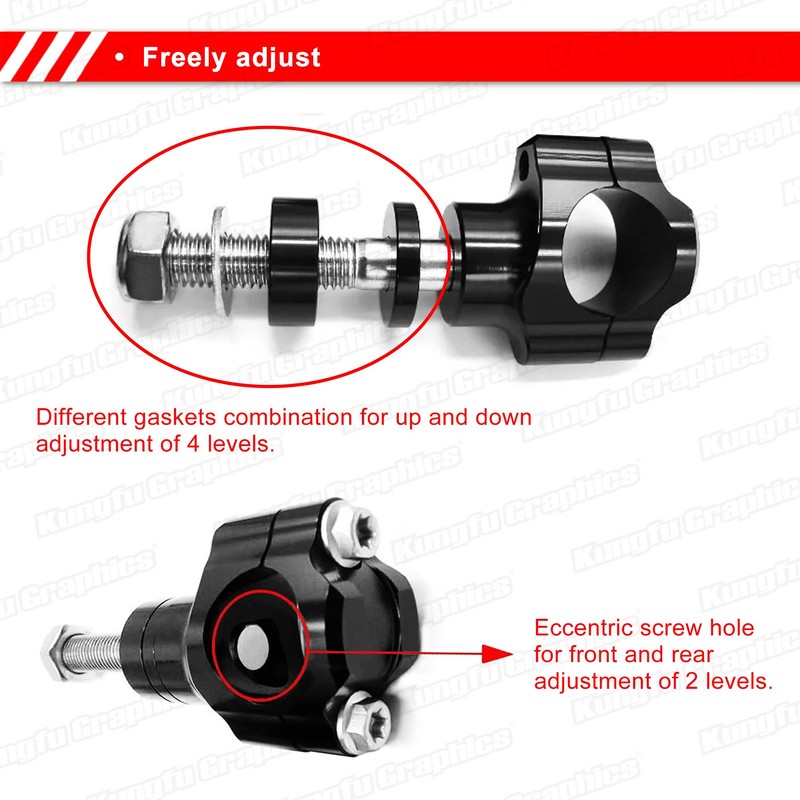 28mm Handlebar Risers Clamps Kit for Dirt Bike Motocross Enduro