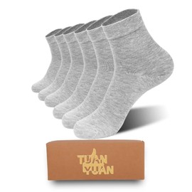 TUAN YUAN Bamboo Men Women sock Breathable Sock Quarter Thin Ankle High Sock Comfort Cool soft Sock 6 Pairs