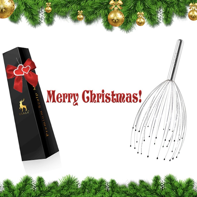 USAGA 36 Fingers Head Massager Scalp Massager Head Scratcher, Stocking