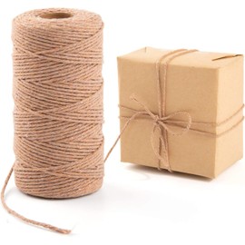 TWCE Cordel de Yute Natural, Cordel de cáñamo Fino de 1mm, 400 Metros de Cordel marrón para Manualidades, Cordel de Yute para Envolver Regalos, Manualidades, Plantas de jardín, Día de la Madre