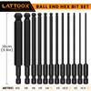 Ball End Hex Head Allen Wrench Drill Bit Set, LATTOOK