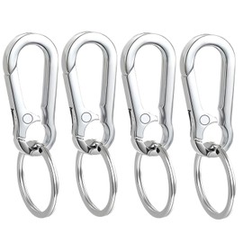 WIVBRNK 4 Pack Keychain, Metal Key Chain, Sturdy Key Ring, Key Rings for Home, Car, Office, Key Organizer Keychain Clip for Belt Loops, Purse, Bag, Key Chains for Men and Women (4 Sliver)