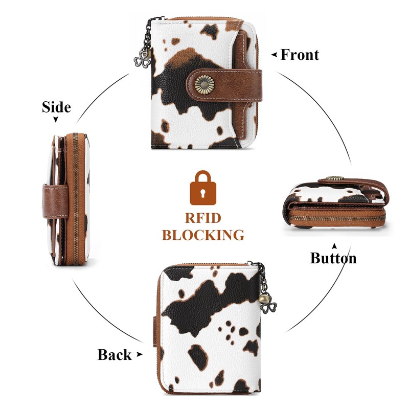 SENDEFN Purses for Women Genuine Leather Small Bifold Compact Womens