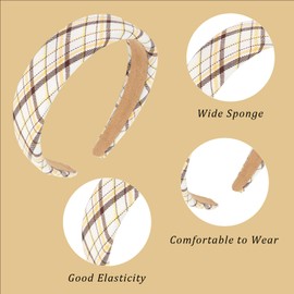 Srotmirw Wide Headbands for Woman, 4pcs Fashion Sponge Hair bands, Soft, Padded Hair Accessories for Daily Wear, Parties & Dating