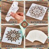 80 Pieces 3 x 3 Inch Mandala Reusable Plastic Art