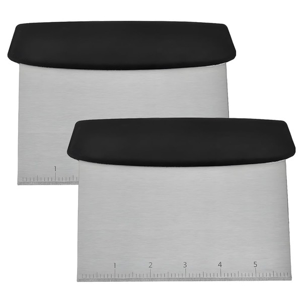 2PCS Pasta Scraper,Dough Scraper, Pastry Cutter with Handle and Measuring