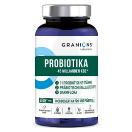 Probiotic Capsules - 45 Billion CFU - Intestinal Treatment & Intestinal Restoration - Intestinal Bacteria Probiotics for Intestinal Flora & Intimate Flora - For Irritable Bowels, Bloating & Digestion - 40-Day Treatment - GRANIONS