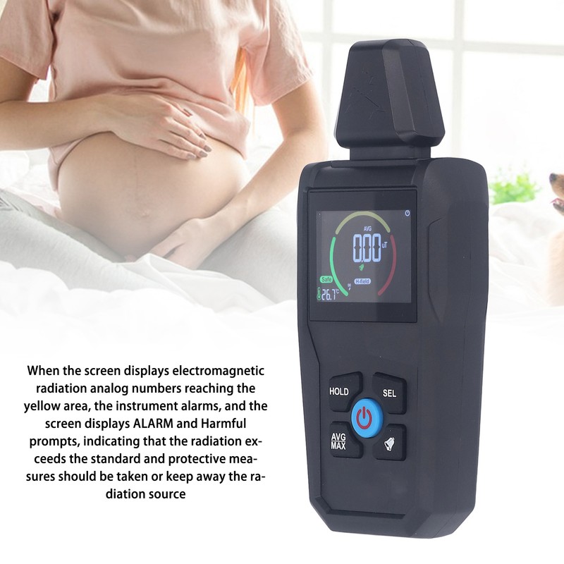 EMF Meter High Accuracy Sound Light Alarm LCD Backlit Display