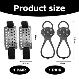 2 Pairs Of Ice Non-Slip Spikes, Winter Crampon Shoe Covers, Hiking Boots Spike Covers, Unisex, Adjustable Spikes, Shoe Anti-Slip Accessories