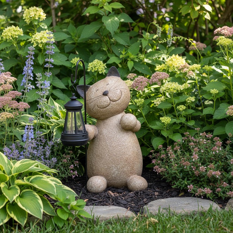 Braxio Solar Cat Garden Statue - 11.6" Yard Decorations Outdoor