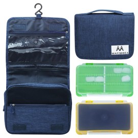 MAFIMOEA Fishing Handheld Tackle Storage Bag, Dry-Wet Separation, Waterproof Fishing Tackle Bag with 2 Storage cases, Fishing Soft Plastic Storage for Freshwater