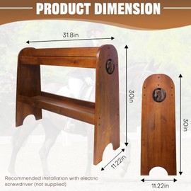 Janedream Solid Wood Saddle Rack, Horse Saddle for Western Saddle and English Saddle Display, Equipment for Displaying Horse Supplies Accessories at Tack Room Western-Style Room