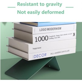 Bookends Metal Heavy Duty Book Ends Book Stand Supports Nonskid Bookends for Shelves Office and Home (Green)