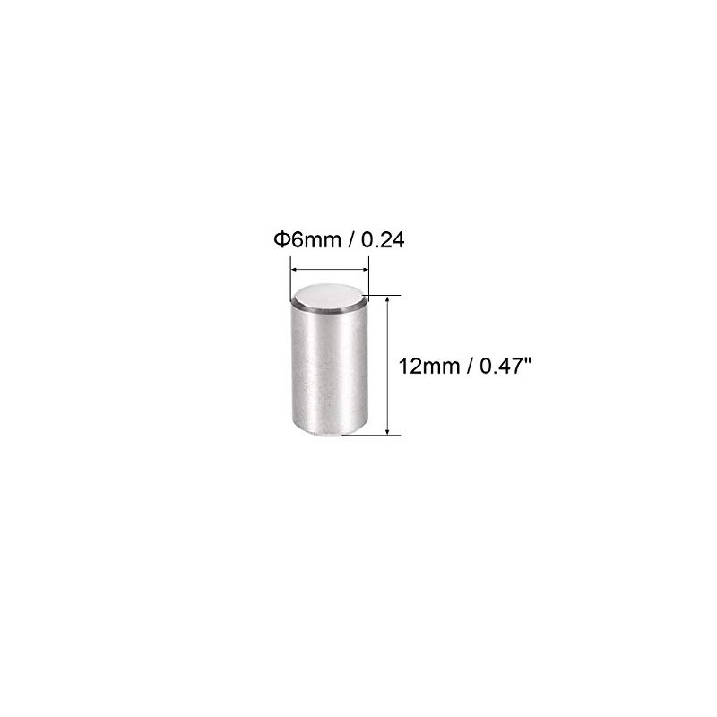 sourcing map 50Pcs 6mm X 12mm Dowel Pin 304 Stainless