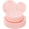 WELLIFE 60PCS Pink Plastic Plates Set-Heavy Duty Pink Plates for