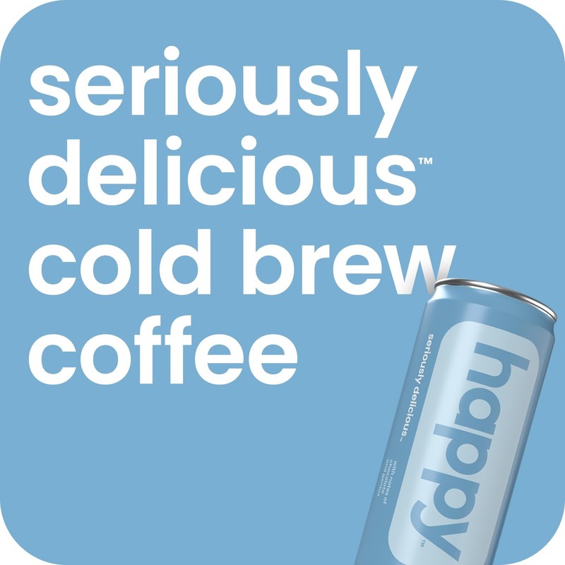 happy coffee cold brew, 11 oz. cans, 12 pack, notes